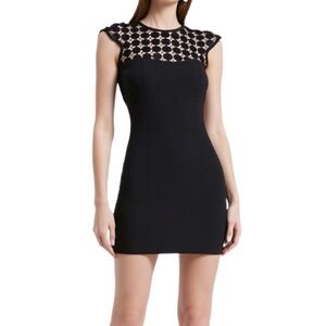 Keepsake NWT Black Mini Sheath Dress with Flutter Cap Sleeves Size Small